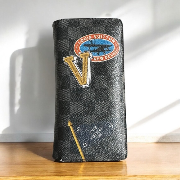 Authentic Louis Vuitton Limited Edition Damier Graphite League Cup Brazza Wallet - Picture 1 of 14